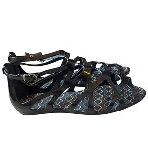 Mel Melissa x Forever 21 Dreamed Jelly Sandals‎ Buckle Crisscross Black Size 6